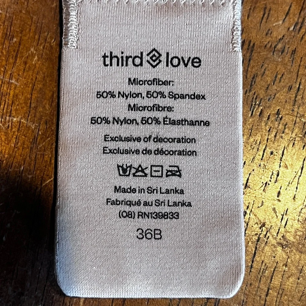 ThirdLove 24/7 Classic Wireless Bra Tan Nude Microfiber 36B Padded Comfortable